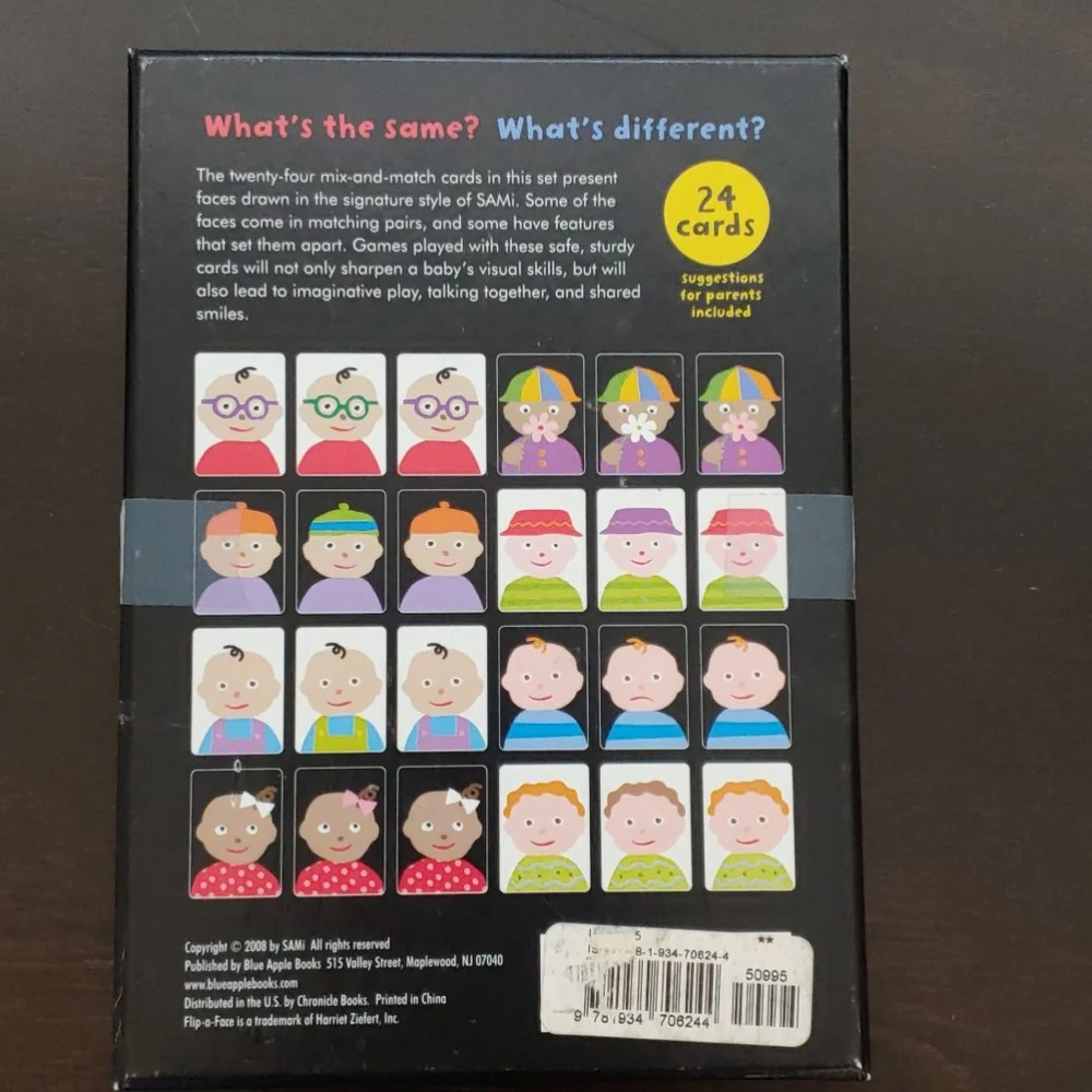 🌻 Flip-a-Face Cards: Same? Different? Toddlers' Matching Card Game